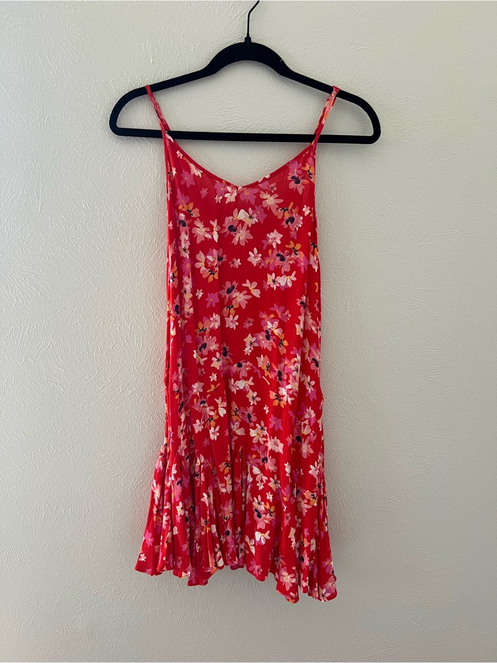 Yumi Kim Red and Pink Floral Slip Dress